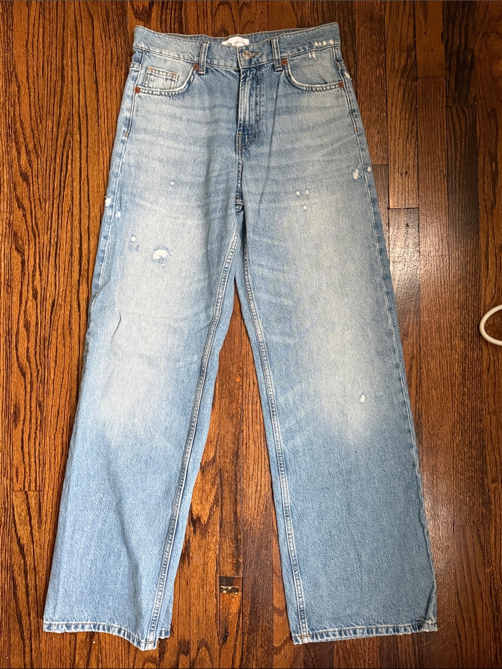 Zara Mid Rise Wide Leg Jean Size 2